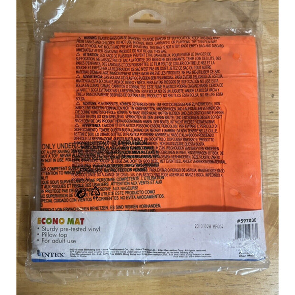 Pool Float Air Mattress Lounge Intex Wet Set 72" x 27" Orange 2010 Summer New - Picture 2 of 6